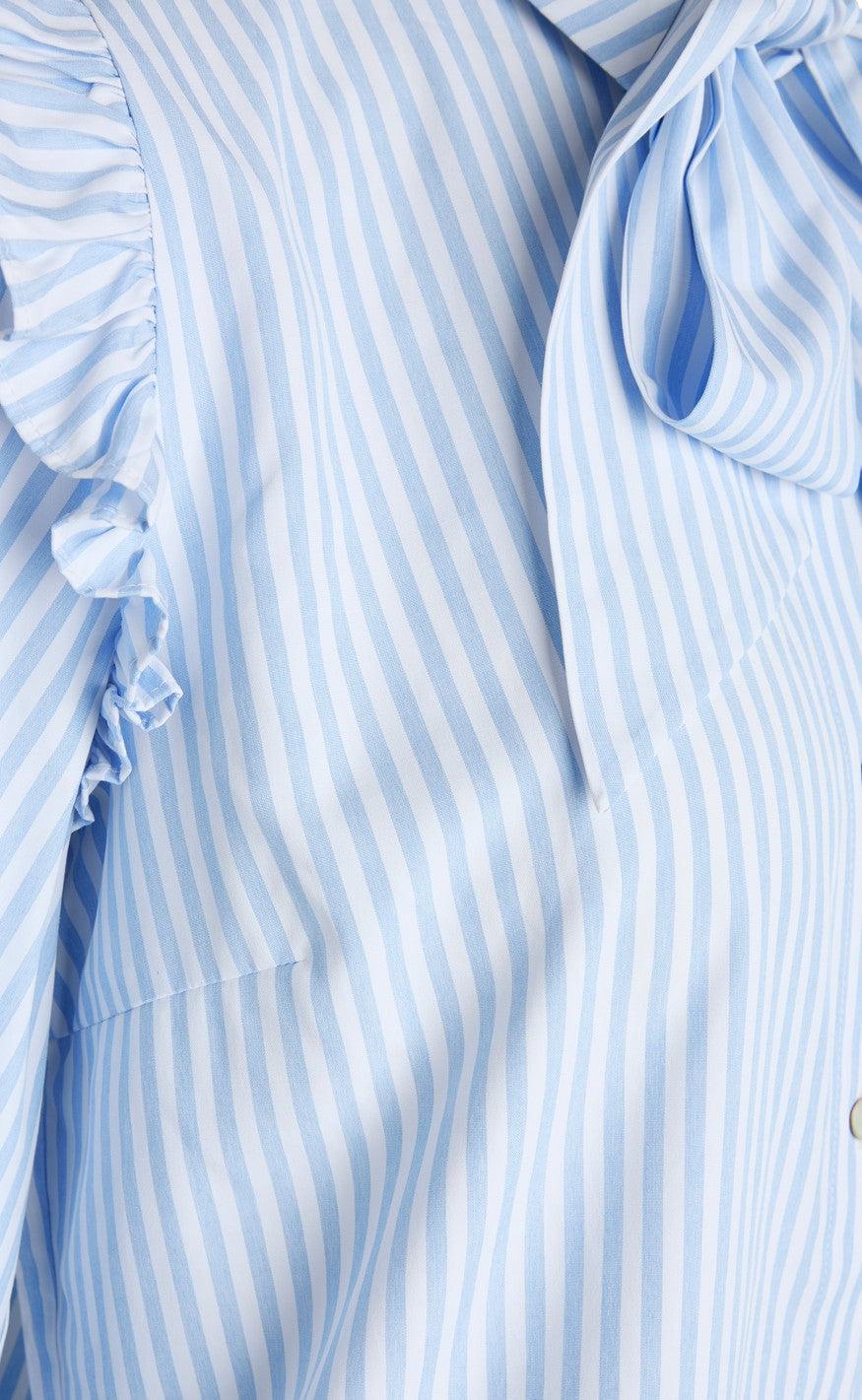 Love & Divine Bluse - Love687 - L. Blue / White