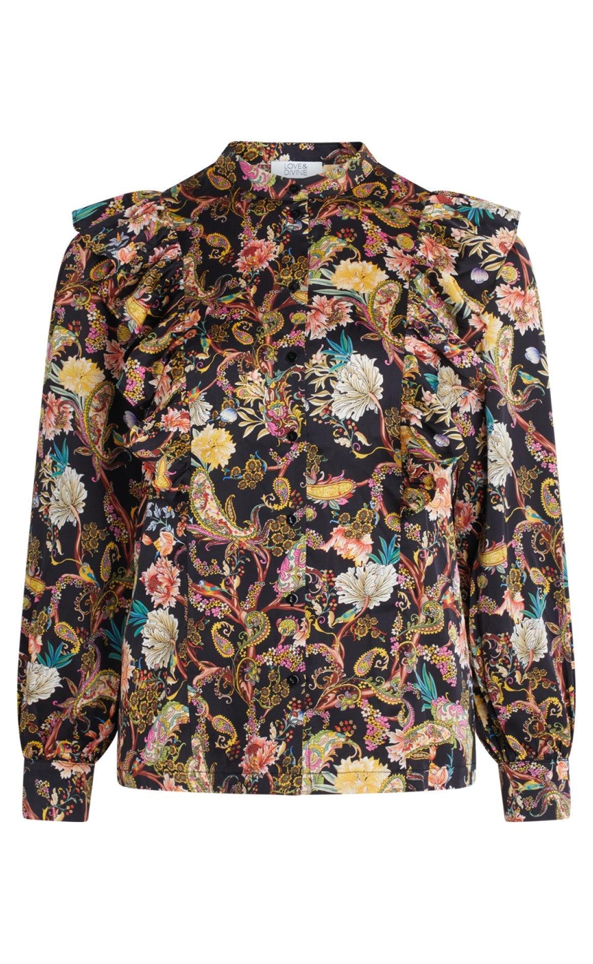 Love & Divine Bluse - Love700 - Multi Black