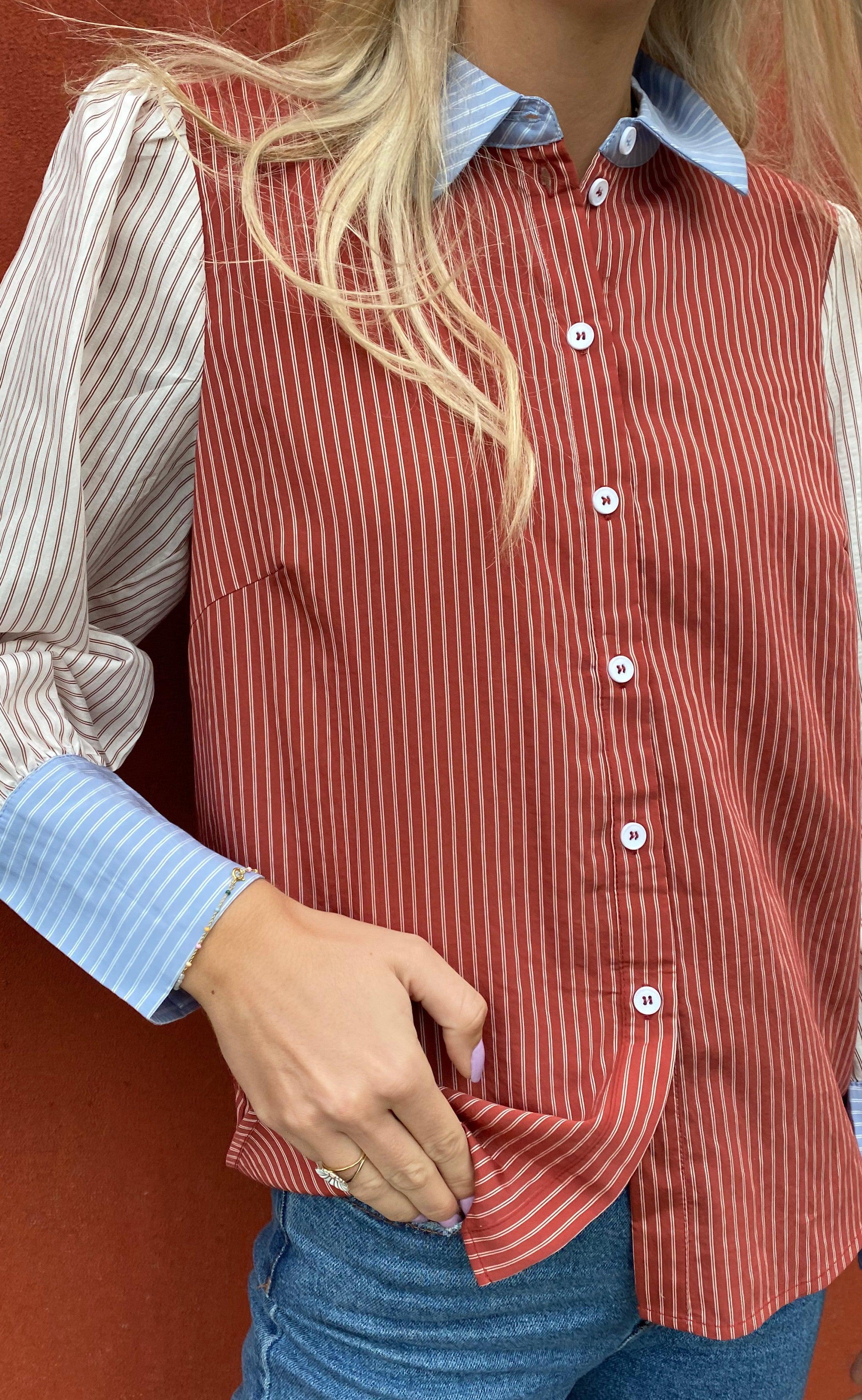 Love & Divine Bluse - Love741 - Stripe Mix