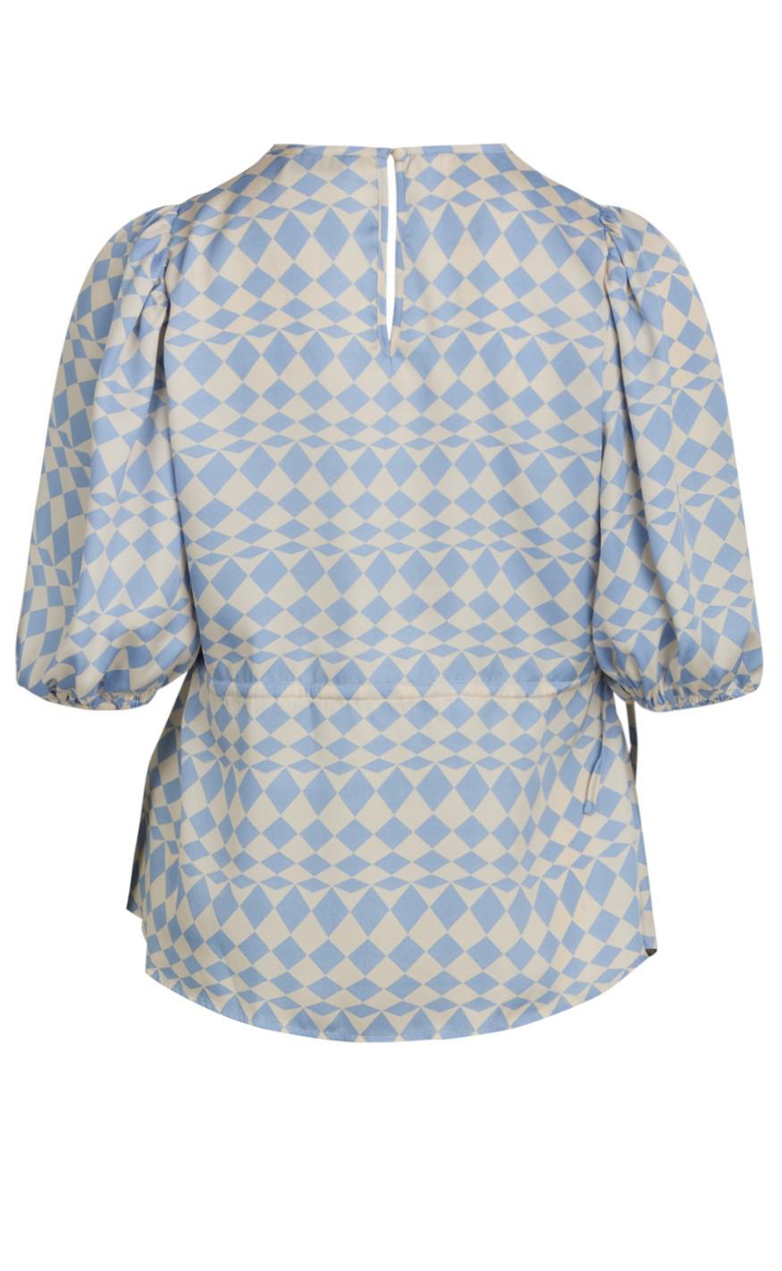 Love & Divine Bluse - Love824 - Sky Blue Graphic