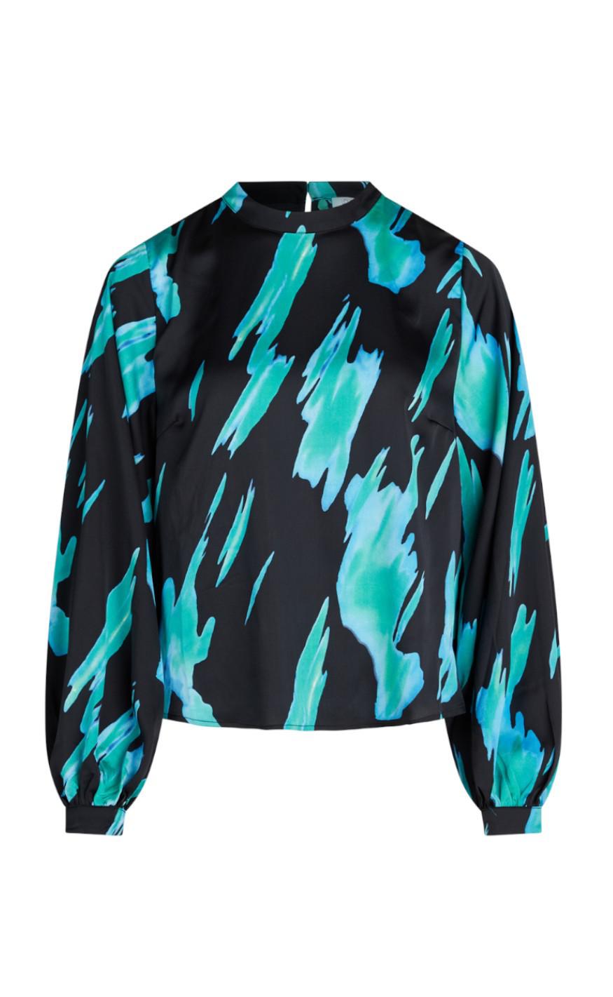 Love & Divine Bluse - Love861 - Graphic Aqua