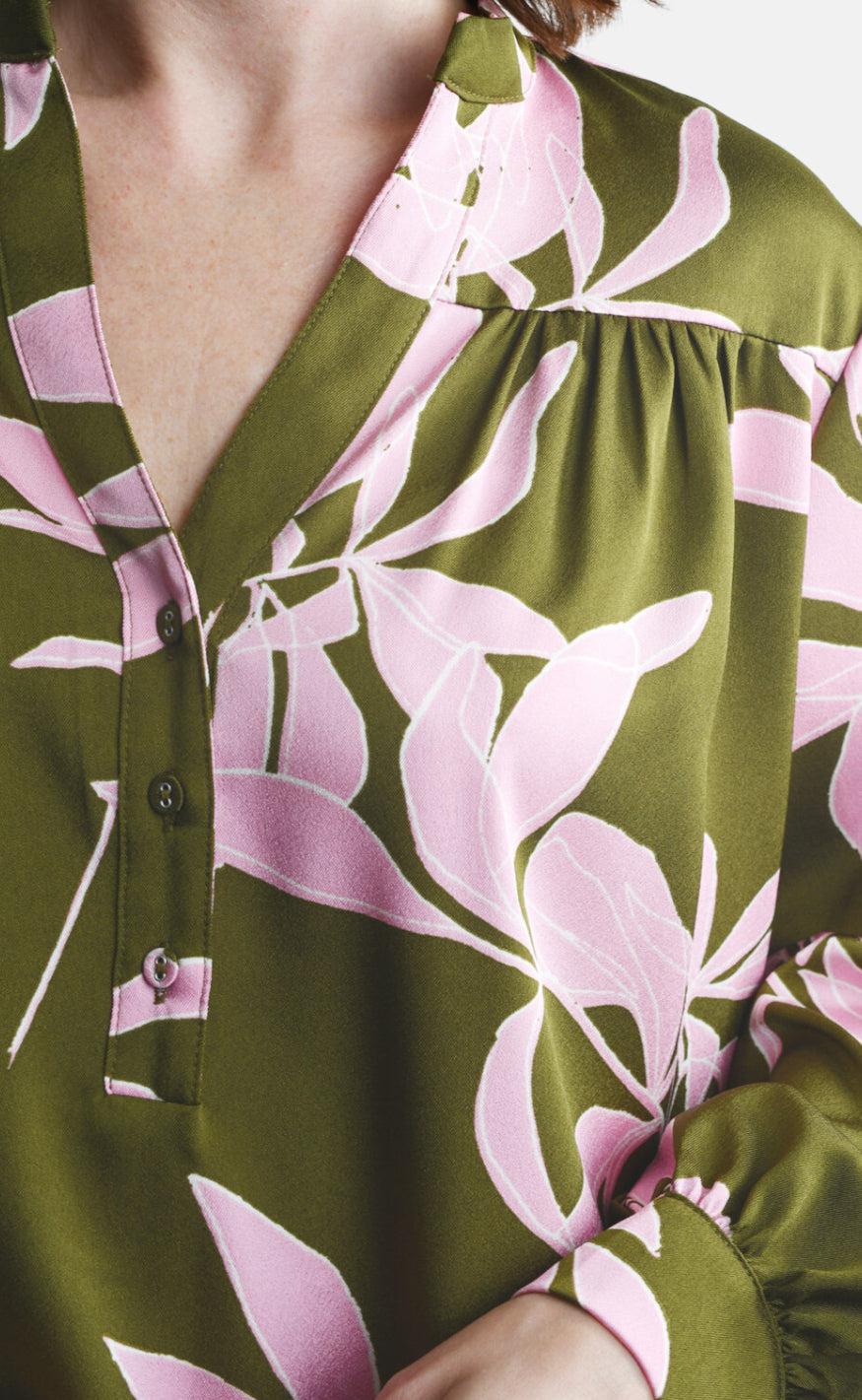 Love & Divine Bluse - Love867-3 - Green/Rose