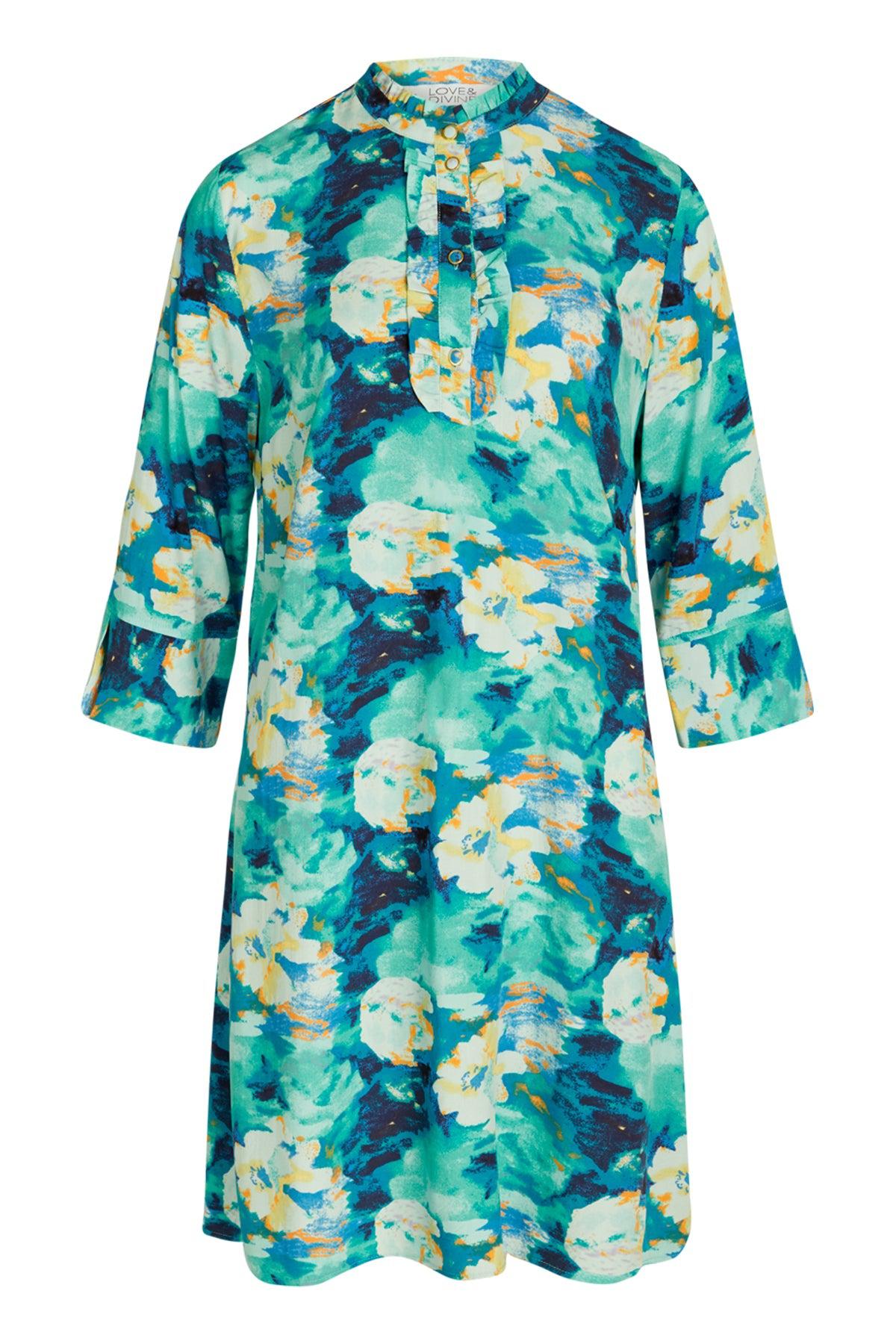 Love & Divine Kjole - Love622-12 - Green Waterprint