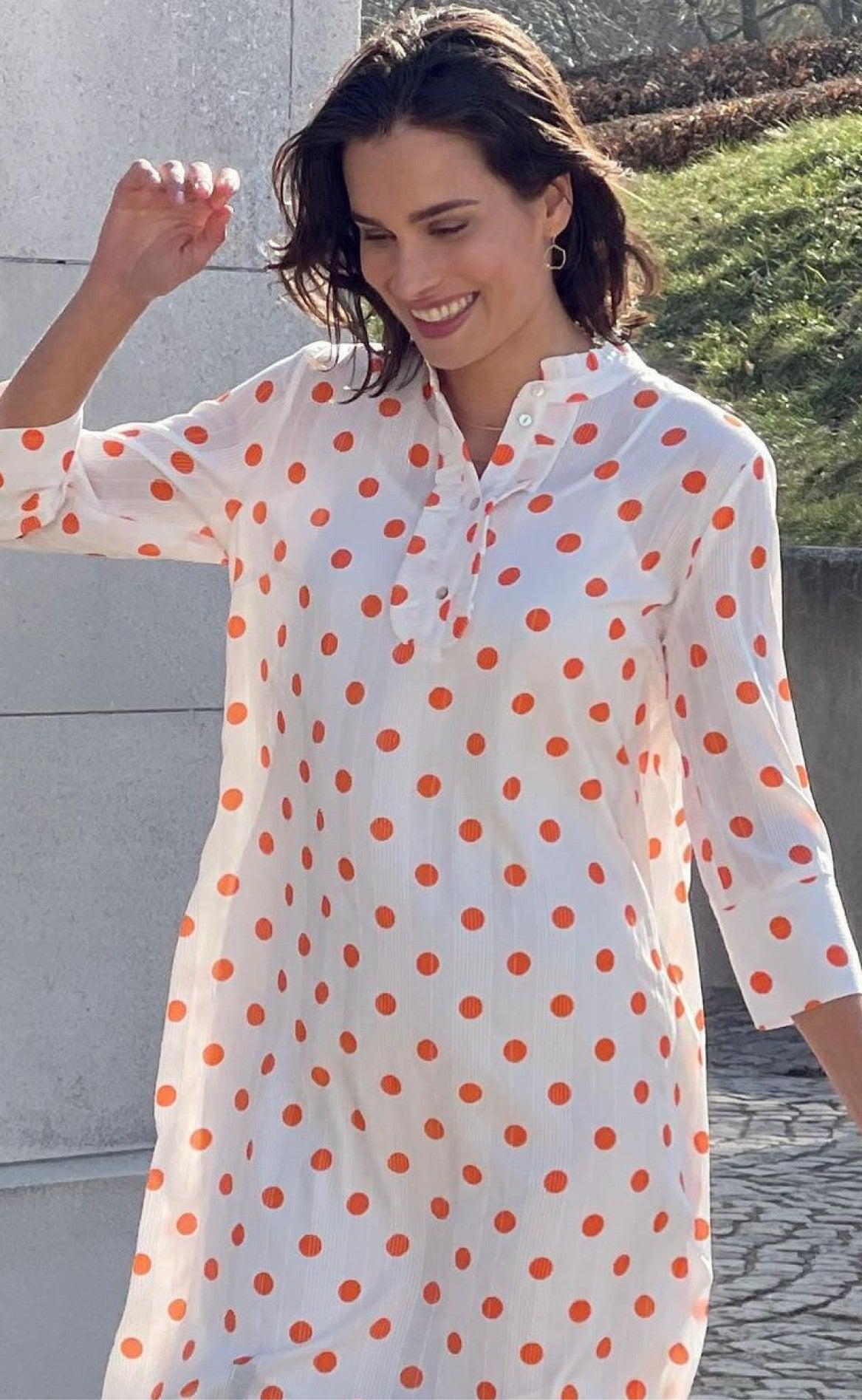 Love & Divine Kjole - Love622-8 - Orange Dot