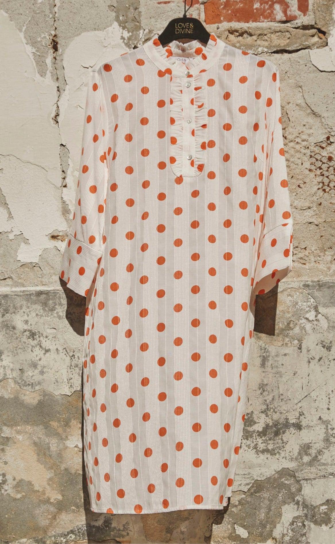 Love & Divine Kjole - Love622-8 - Orange Dot