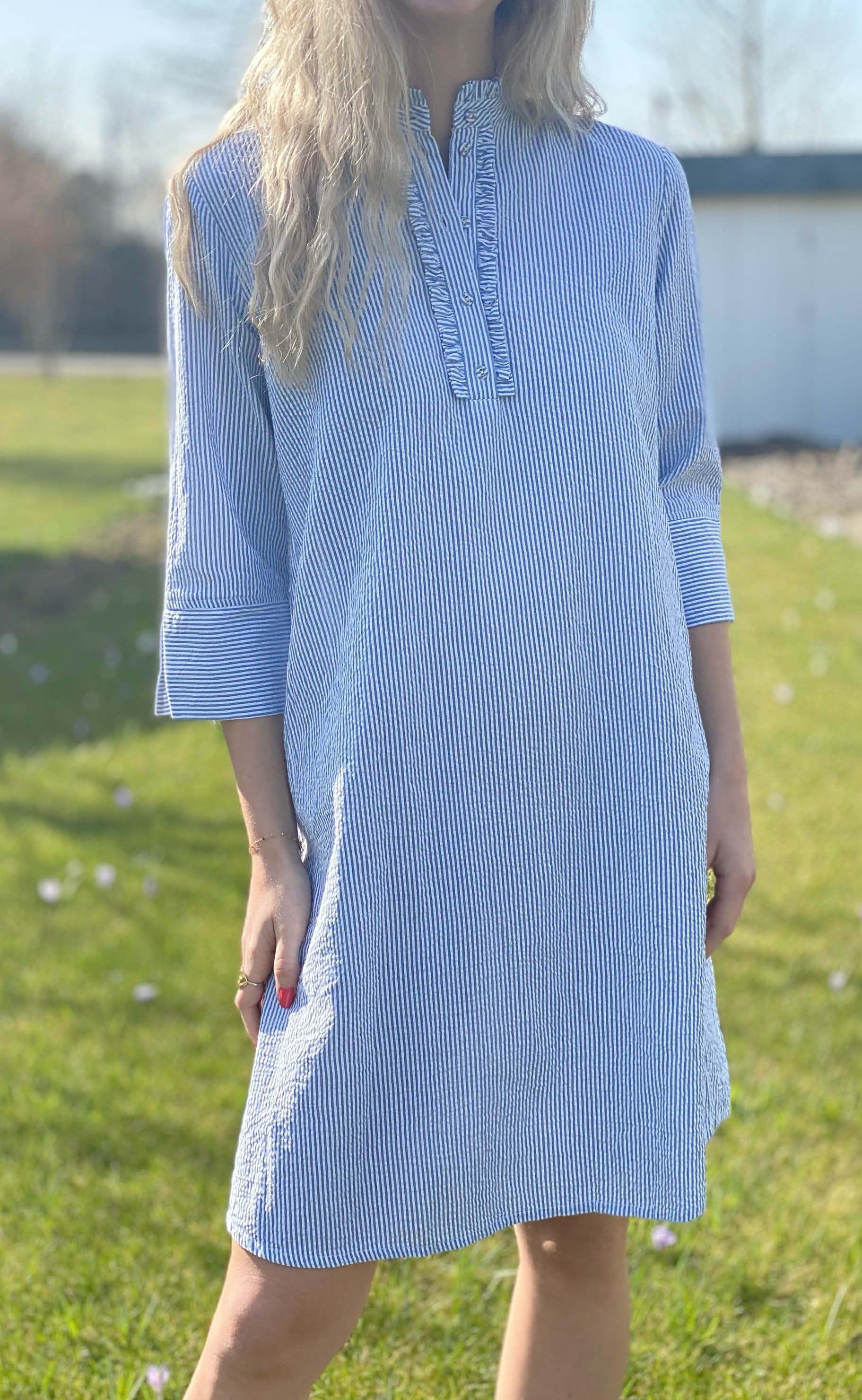 Love & Divine Kjole - Love622 - Blue/White