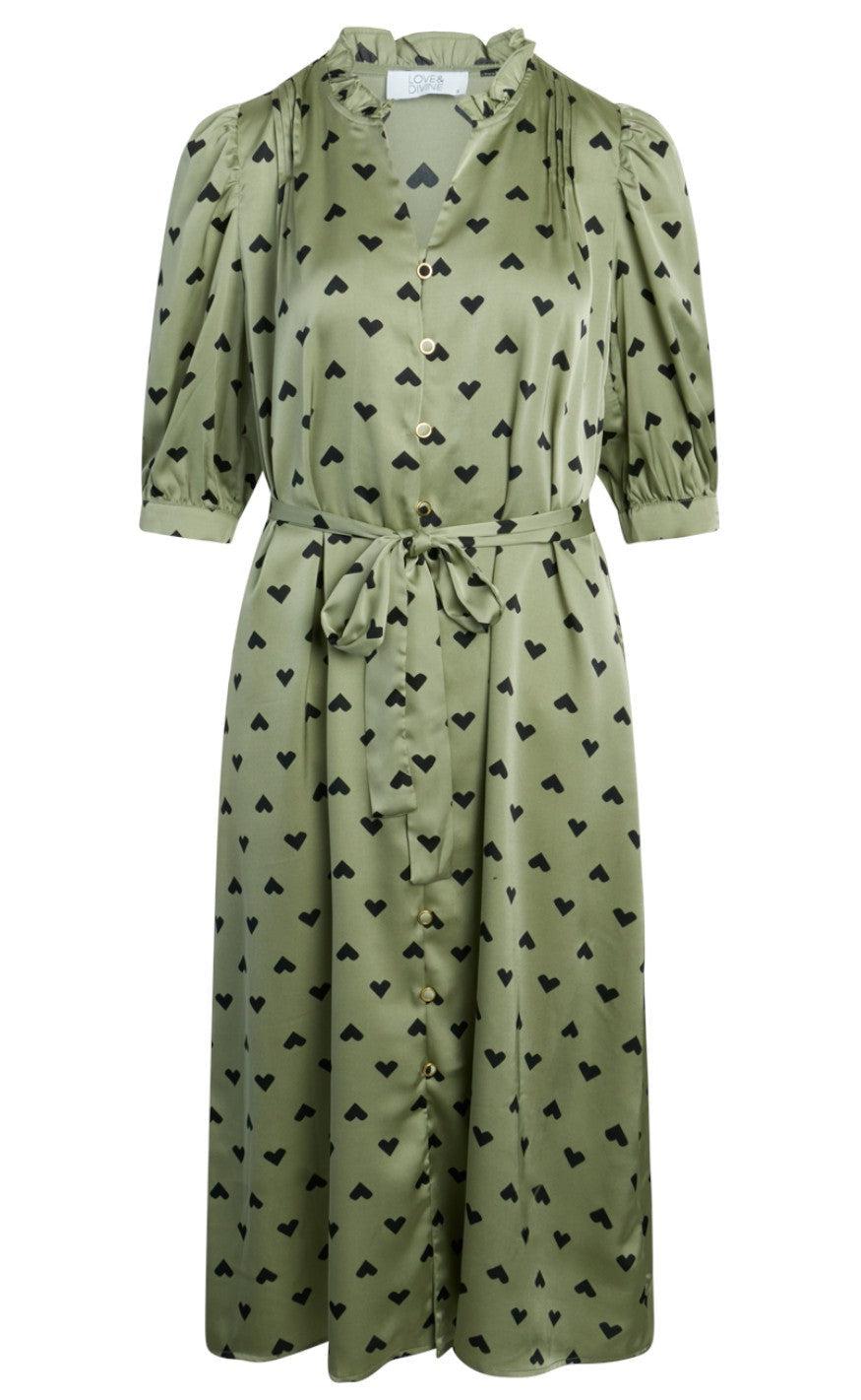 Love & Divine Kjole - Love627-3 - Khaki Heart