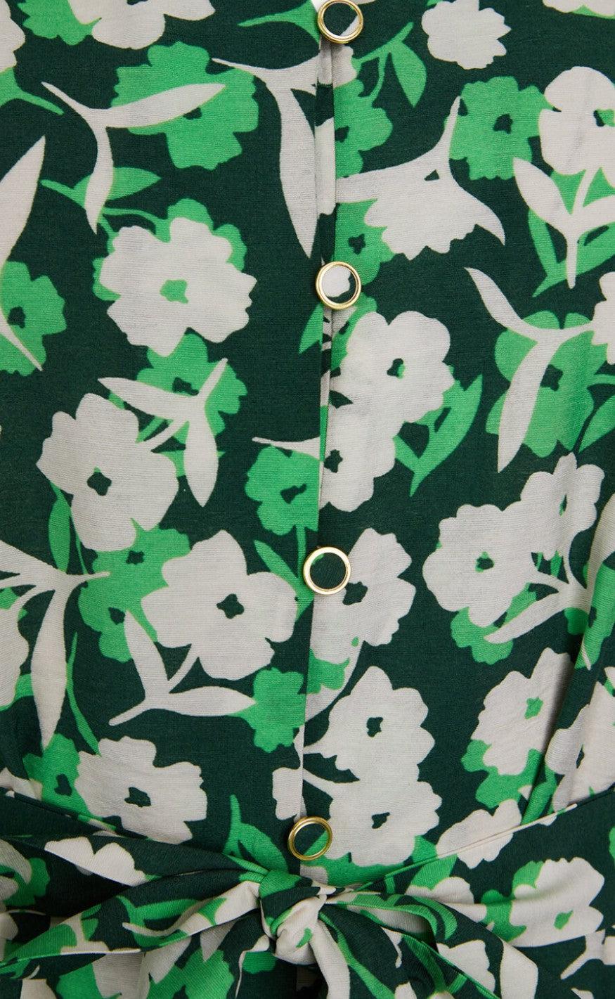 Love & Divine Kjole - Love627-9 - Green Flower