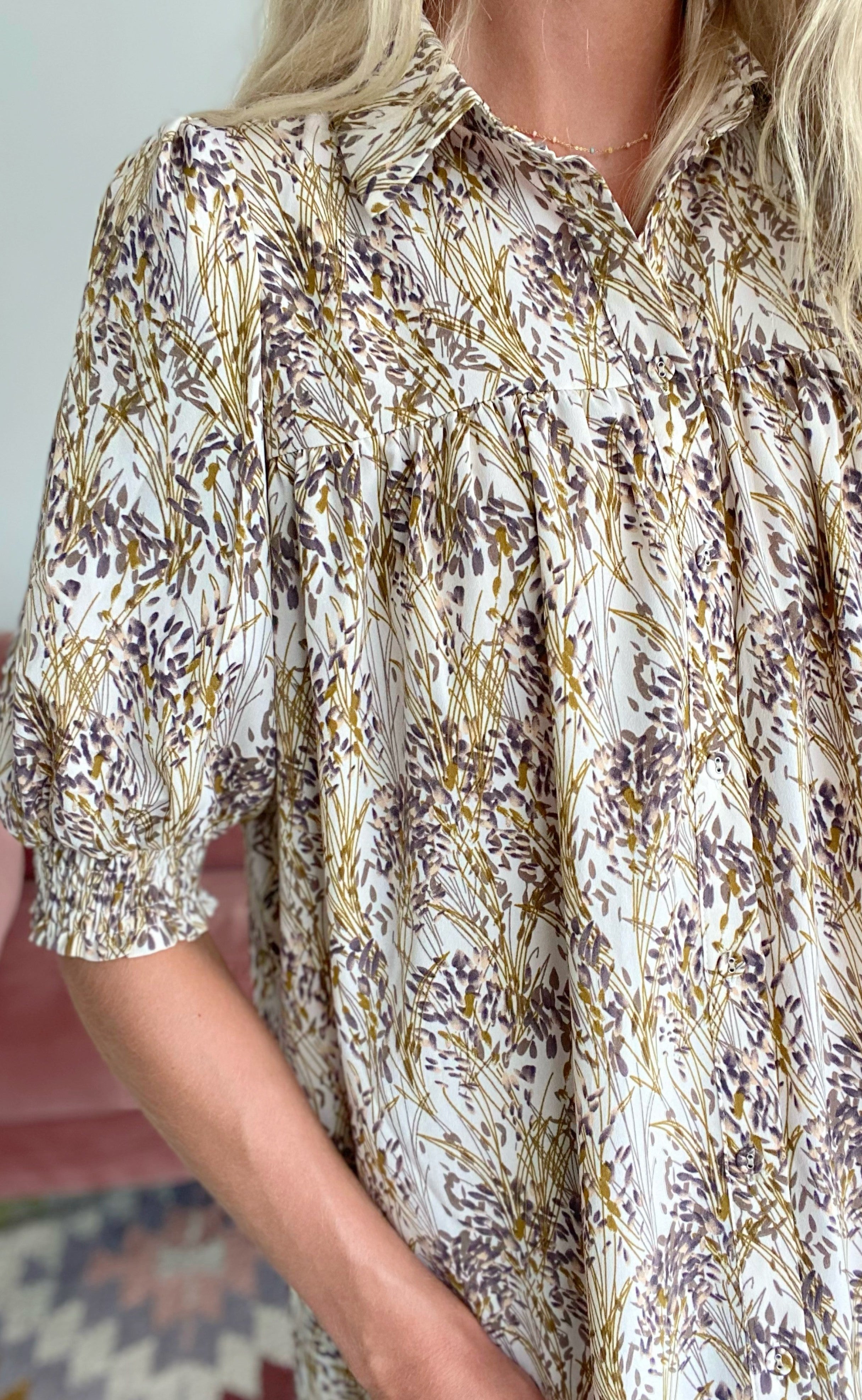 Love & Divine Kjole - Love650-1 - Leaf Print