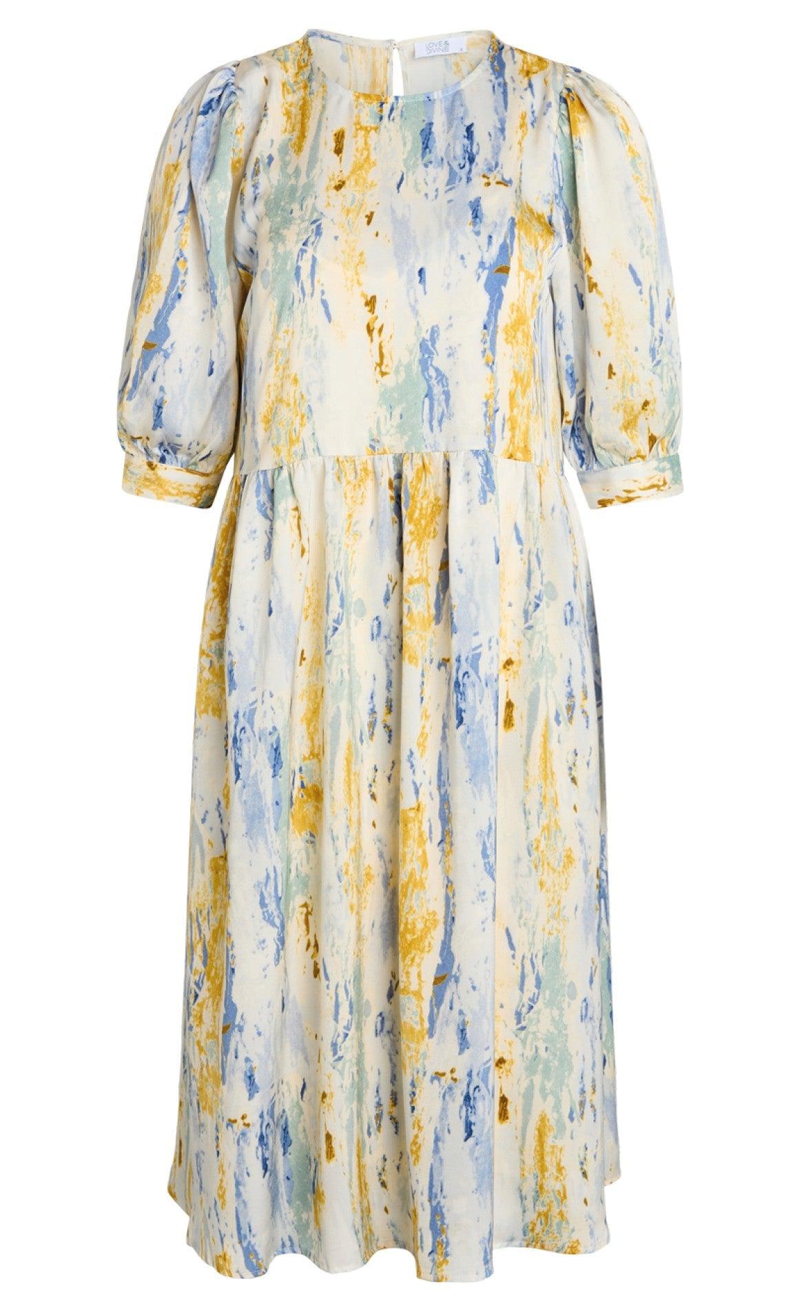 Love & Divine Kjole - Love684 - Graphic/Blue