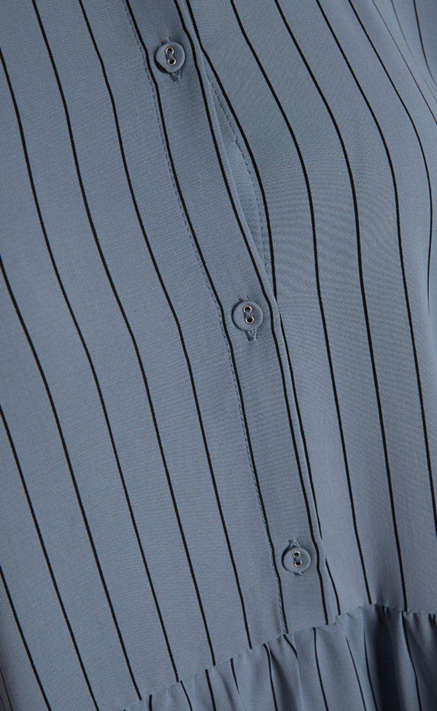 Love & Divine Kjole - Love696 - Blue Pinstripe