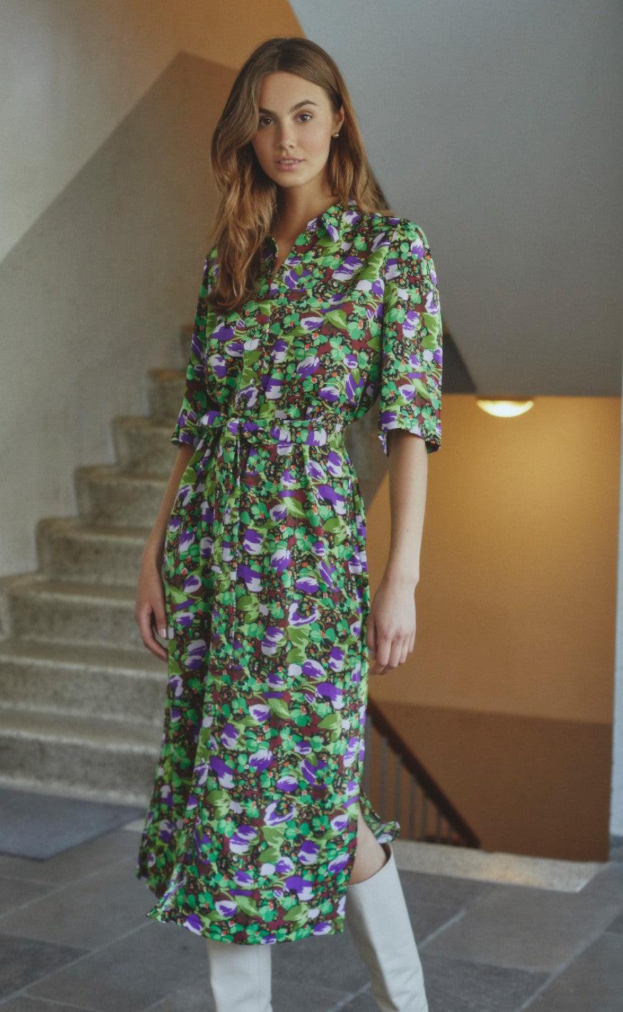 Love & Divine Kjole - Love723-5 - Lime/Purple