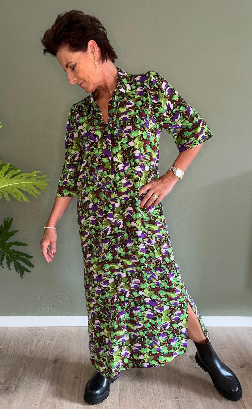 Love & Divine Kjole - Love723-5 - Lime/Purple