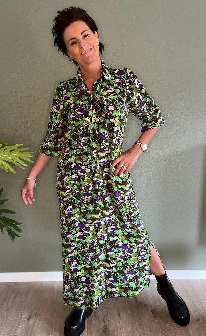 Love & Divine Kjole - Love723-5 - Lime/Purple