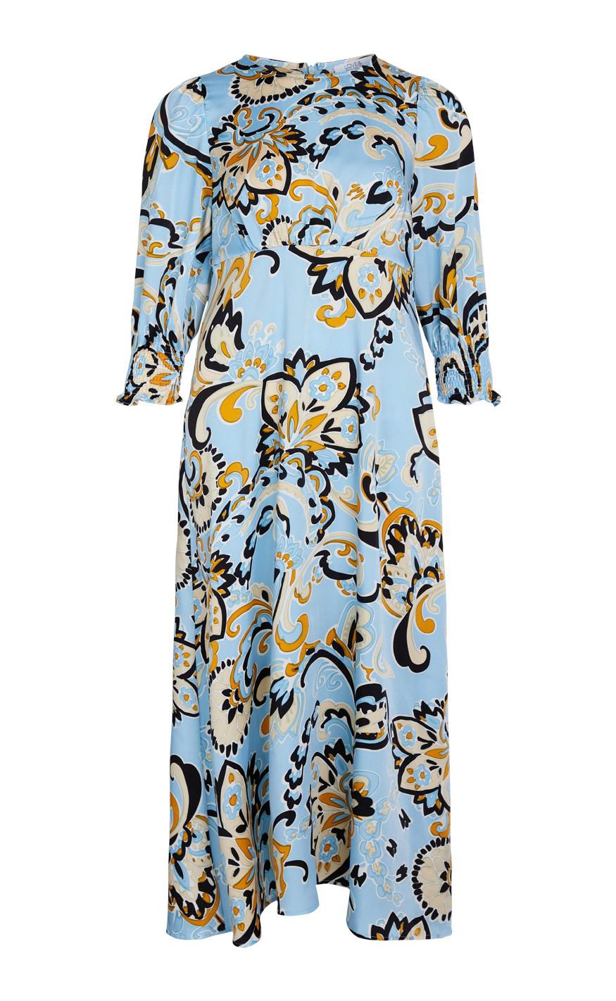Love & Divine Kjole - Love814 - Light Blue Paisley