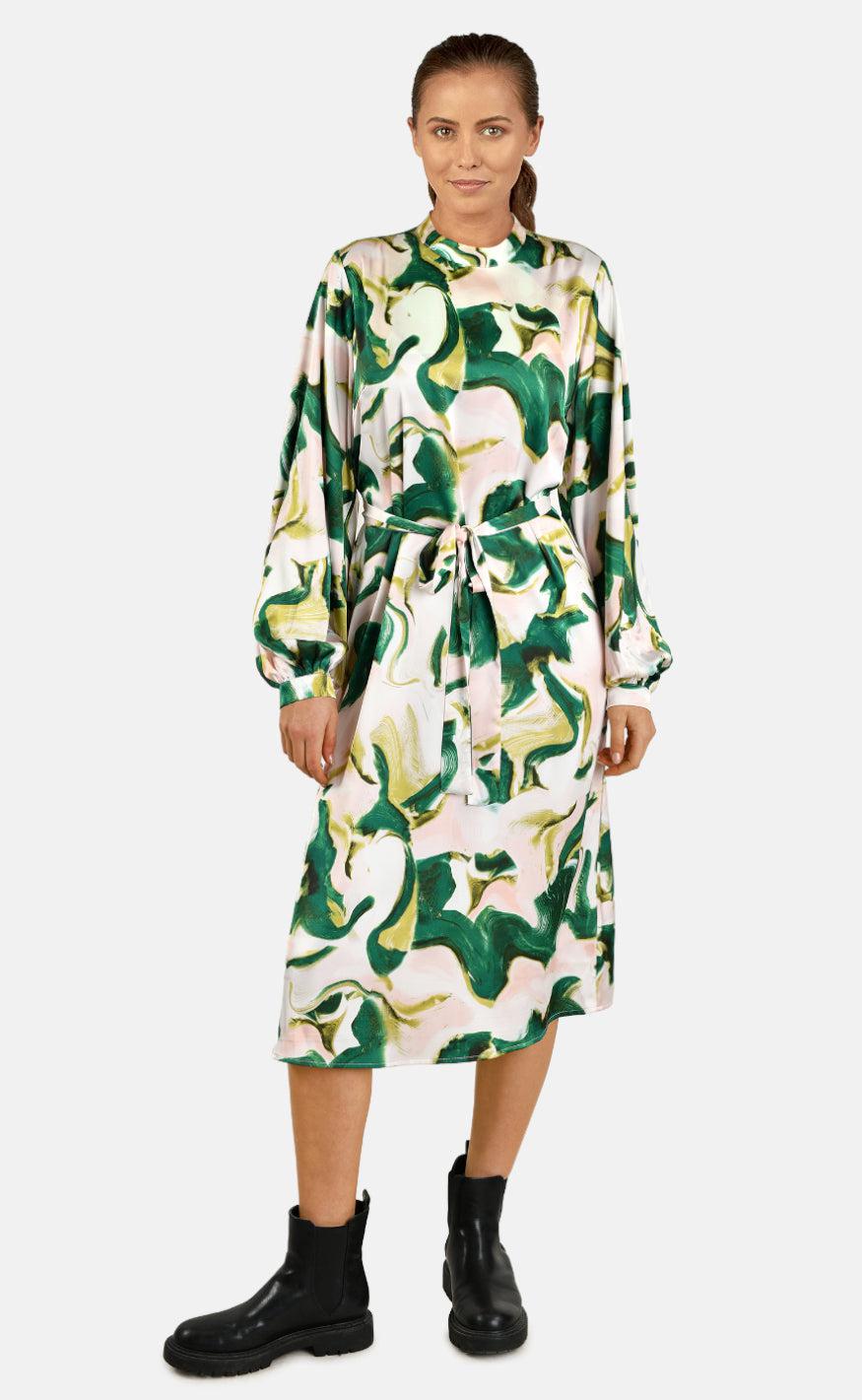 Love & Divine Kjole - Love862-2 - Green Graphic