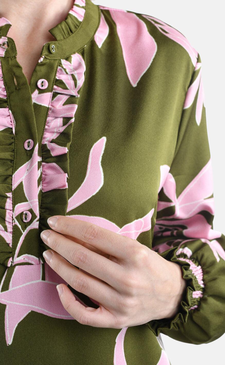 Love & Divine Kjole - Love876-2 - Green/Rose