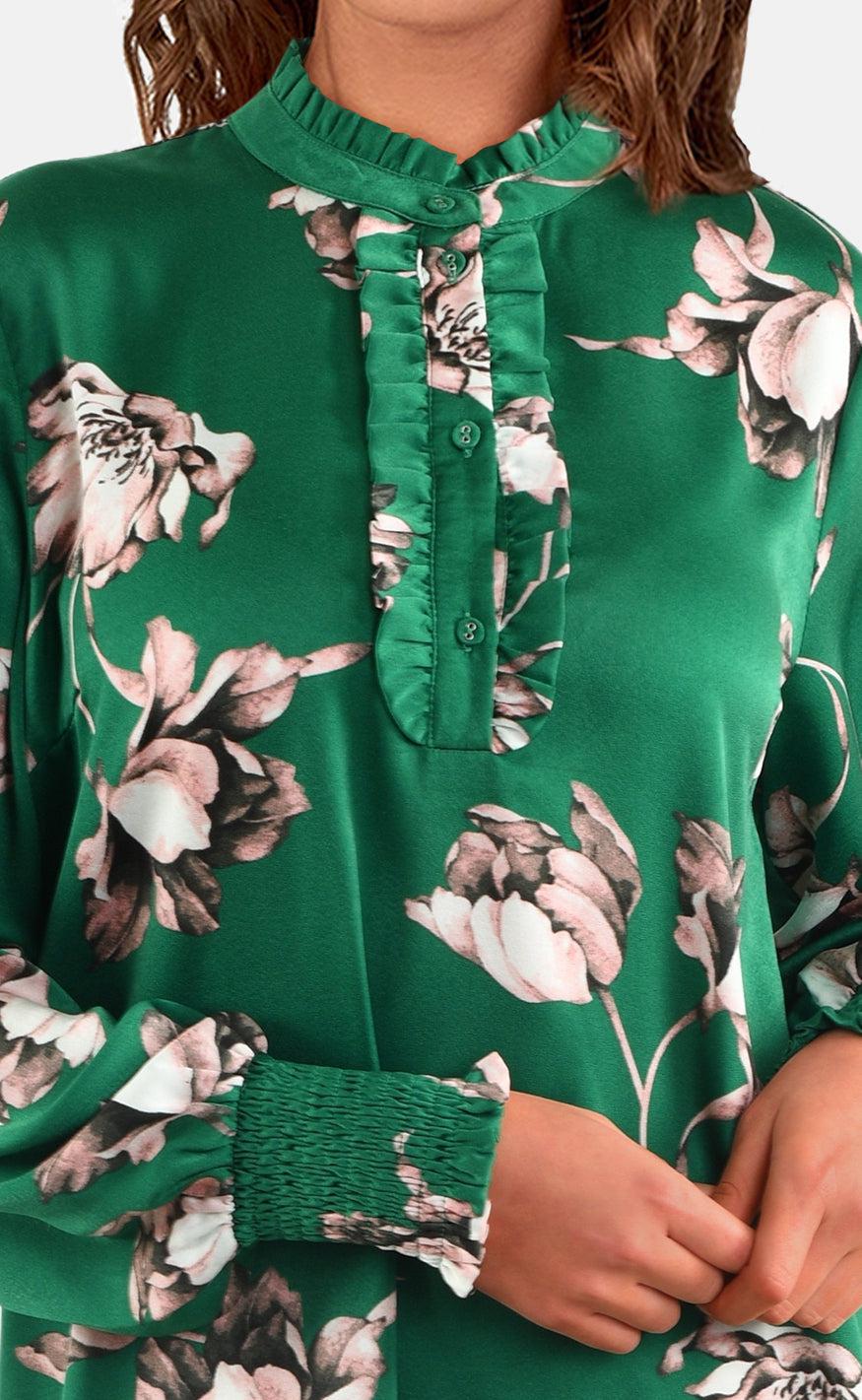 Love & Divine Kjole - Love876-4 - Green Flower