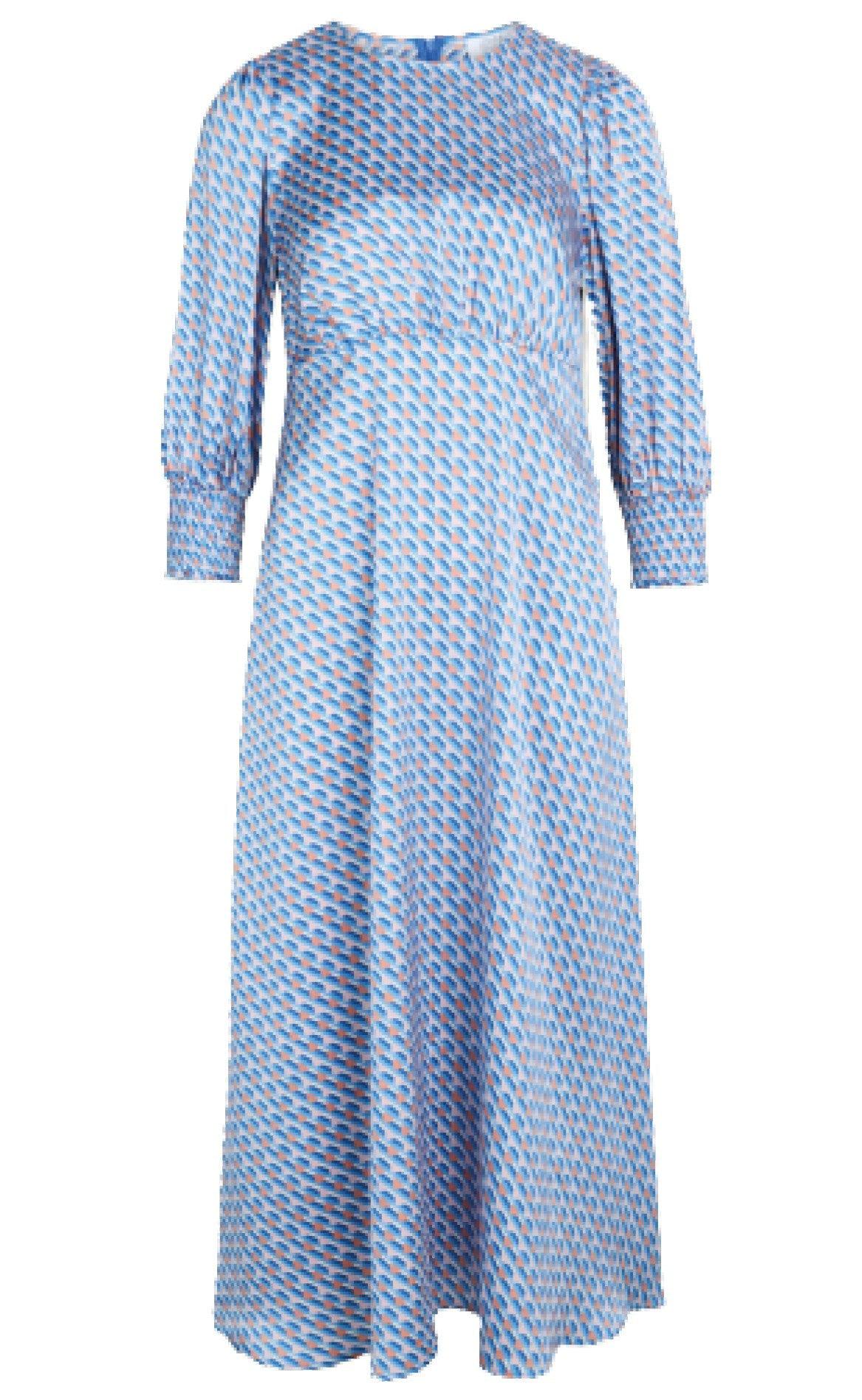 Love & Divine Kjole - Love914-3- Blue/Powder Graphic