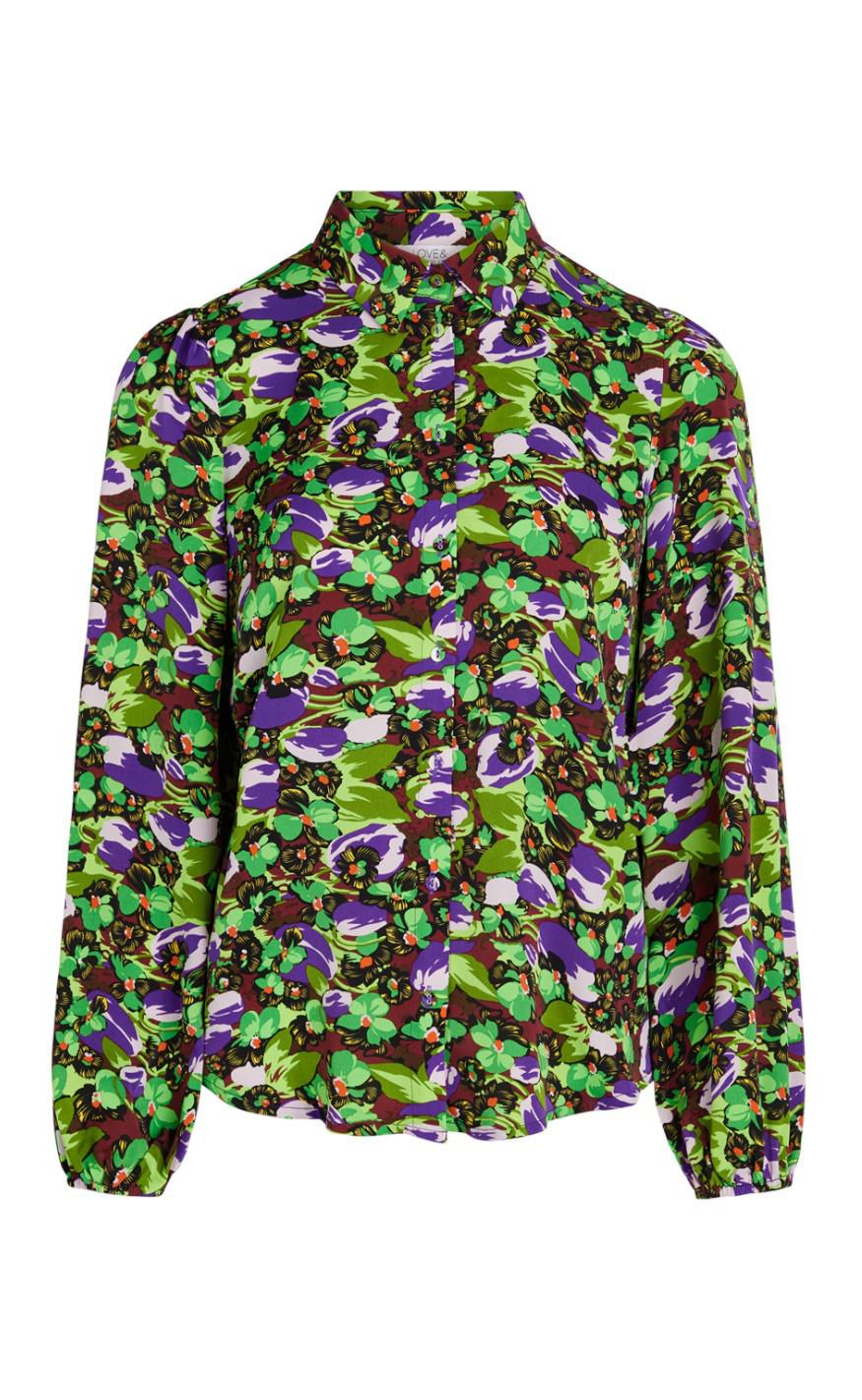 Love & Divine Skjorte - Love571-7 - Lime/Purple