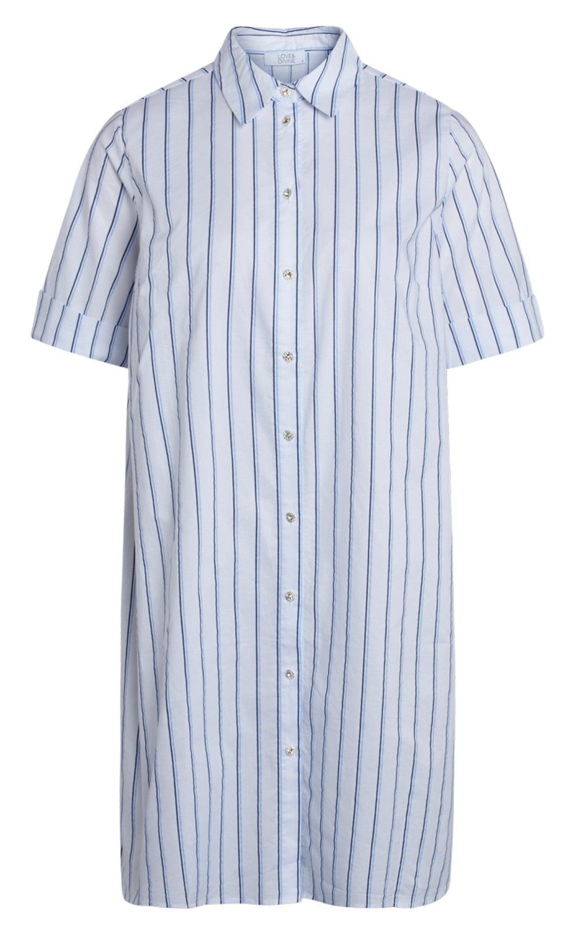 Love & Divine Skjorte - Love615 - White/Blue Stripe