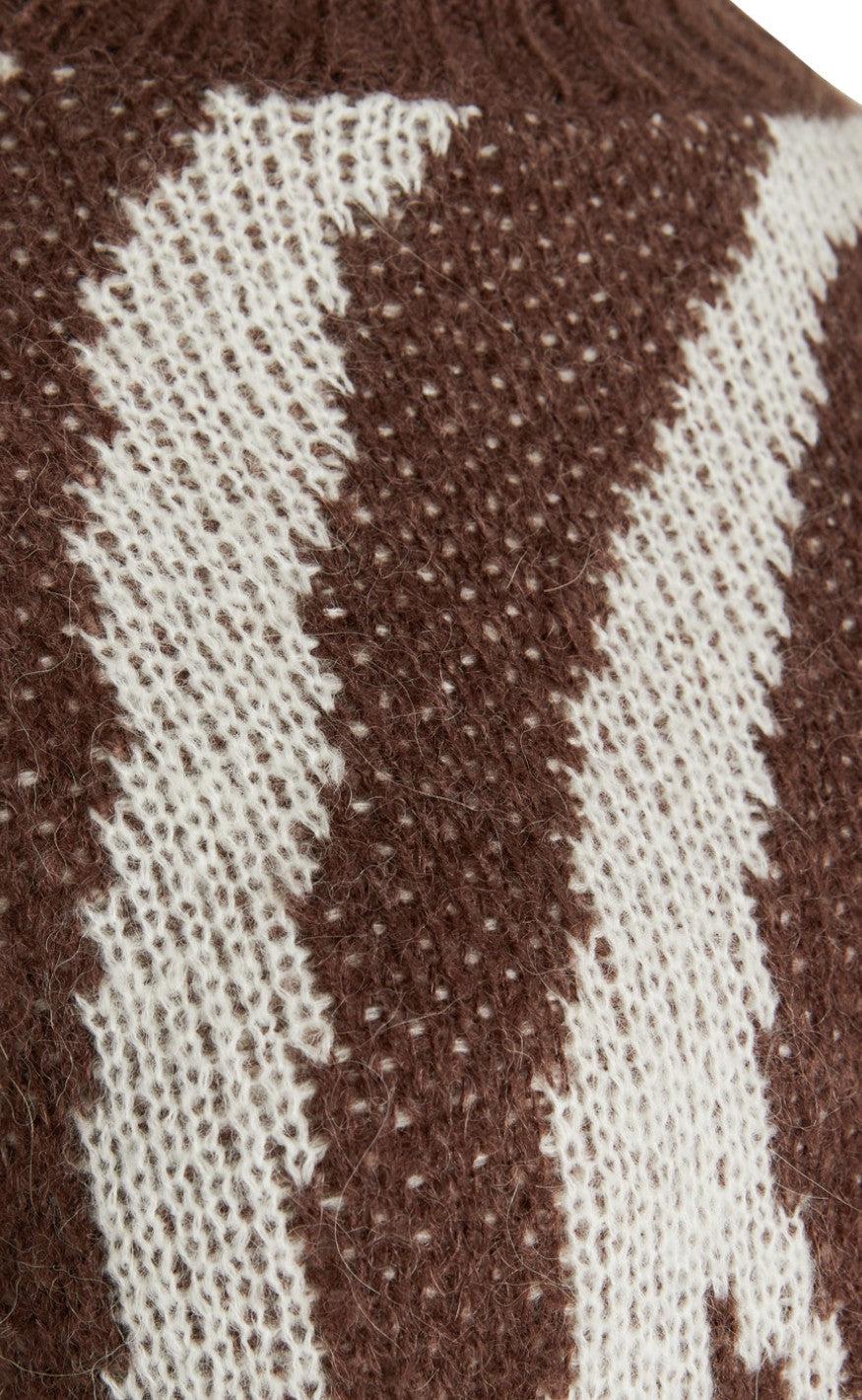Love & Divine Striktrøje - Love769 - Brown Graphic