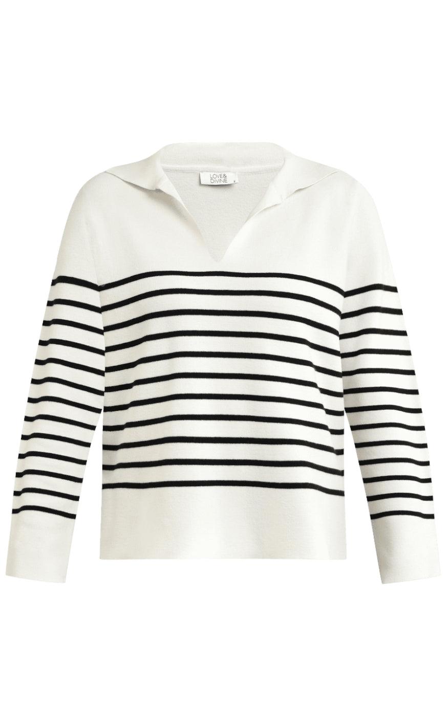 Love & Divine Sweater - Love935 - Cream/Black