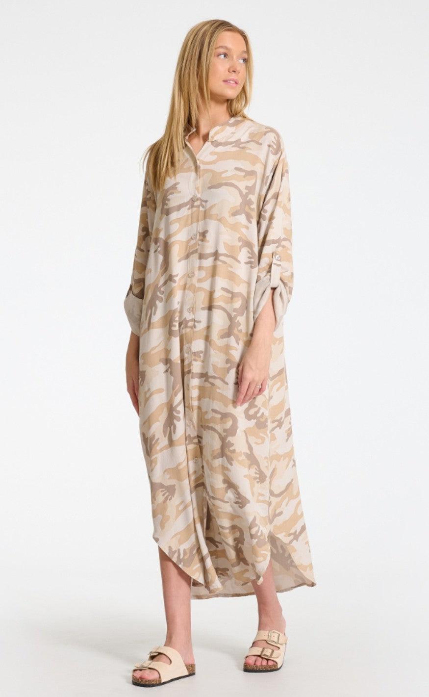 Marta Du Chateau Kjole - 4853 - Beige/Camouflage