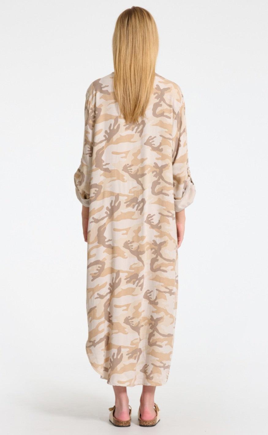 Marta Du Chateau Kjole - 4853 - Beige/Camouflage