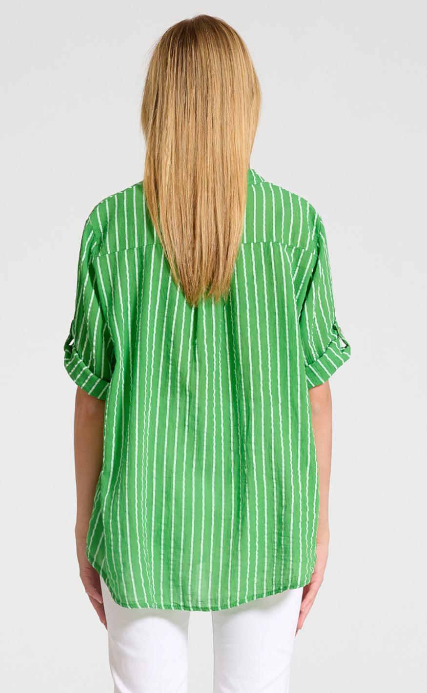 Marta Du Chateau Skjorte - 226 - Green Stripe