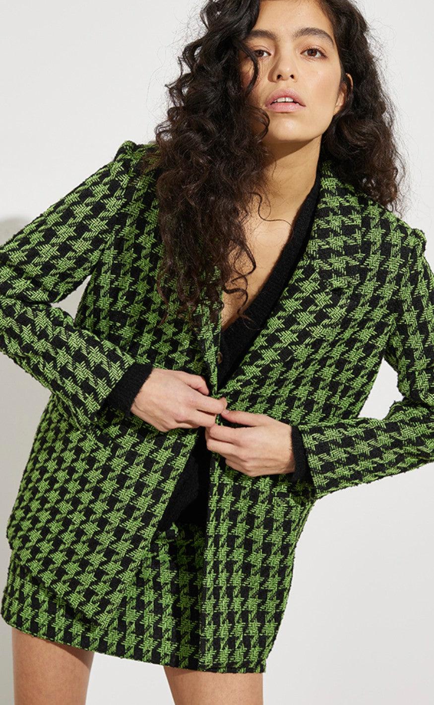 MbyM Blazer - Maeva-M - Kiwi Houndstooth