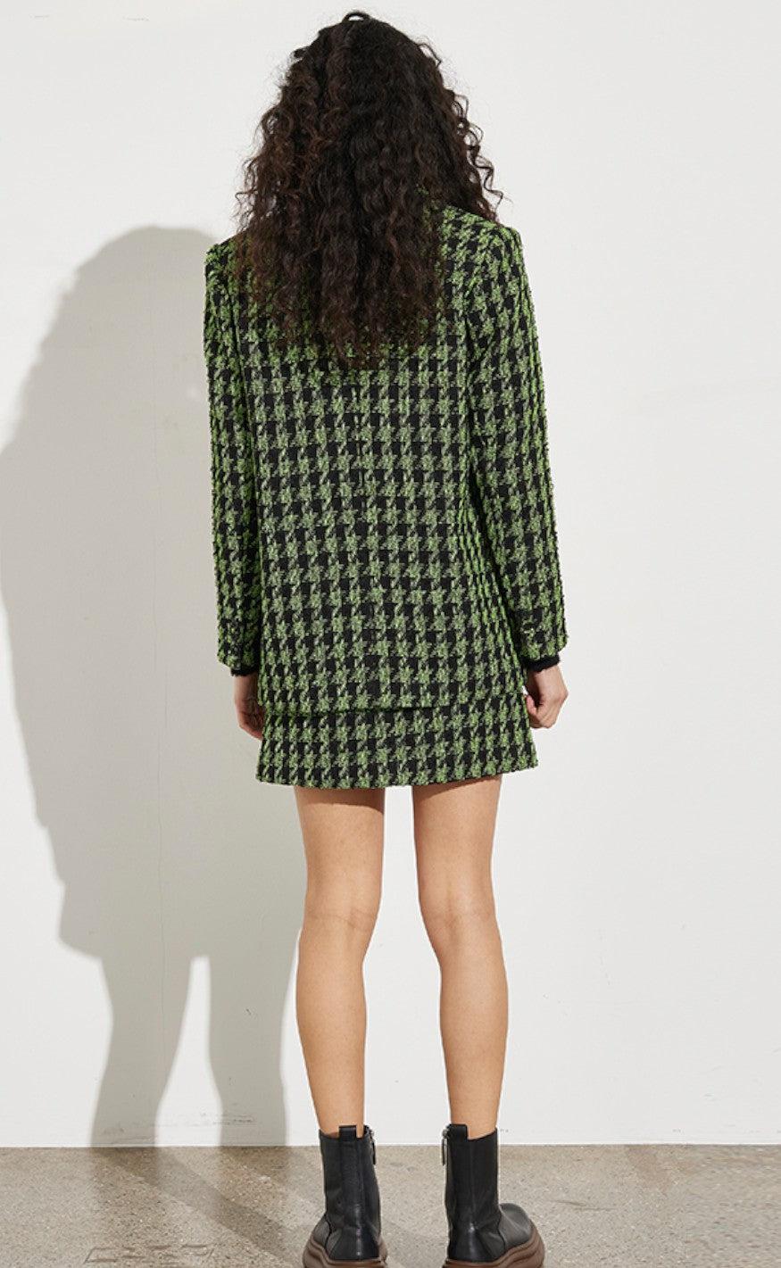 MbyM Blazer - Maeva-M - Kiwi Houndstooth
