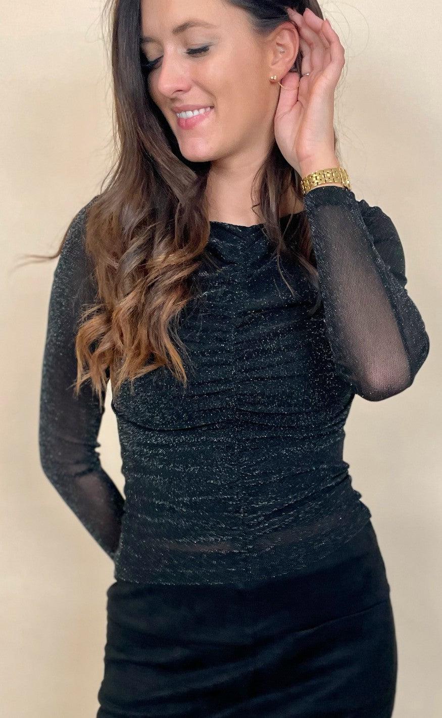 MbyM Bluse - Jeevan-M - Black Glitter