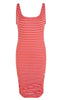 MbyM Kjole - Dovile - Red Nectarine Pink Stripe