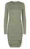 MbyM Kjole - Faustine - Coffee Kiwi Orchid Stripe