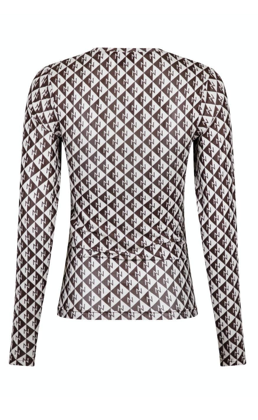 Neo Noir Blouse - Ella Triangle Lego Mesh - Mocca