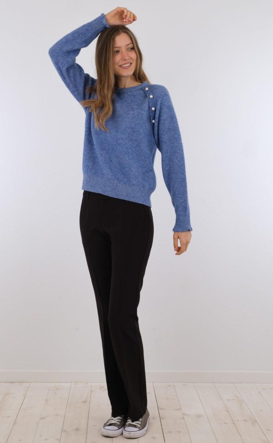 Neo Noir Bluse - Asli Knit - Blue Melange