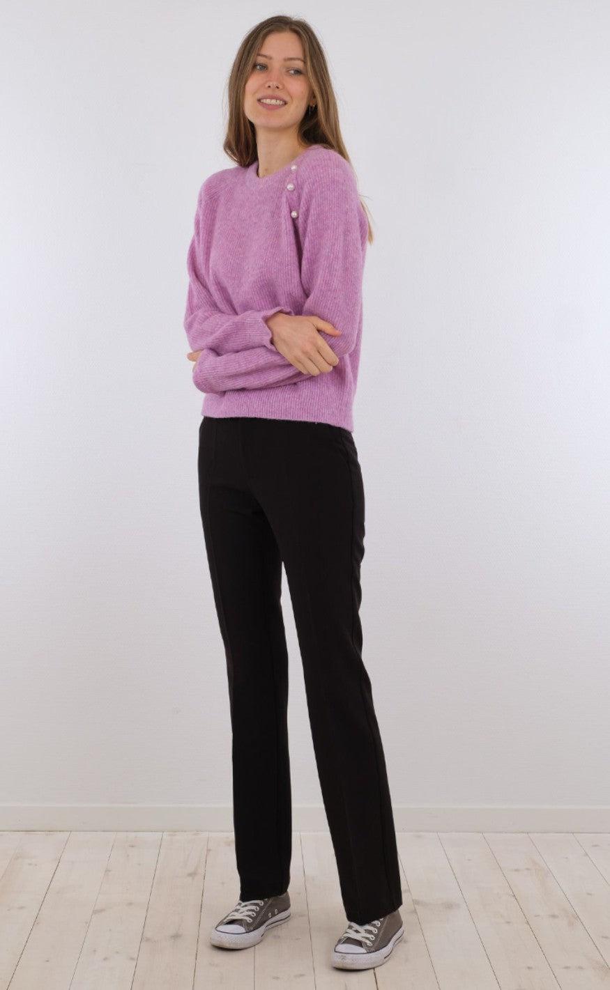 Neo Noir Bluse - Asli Knit - Fuchsia Melange