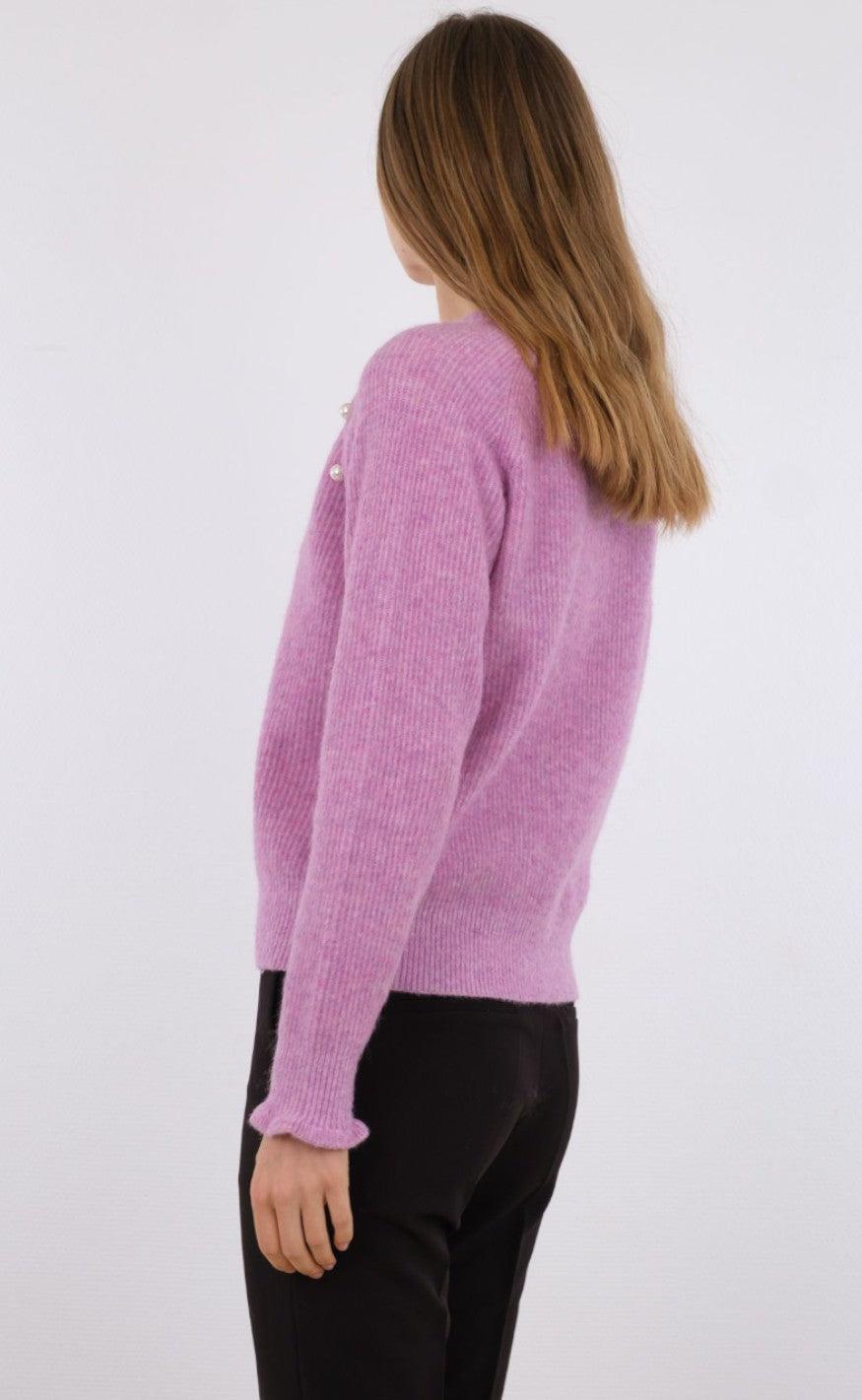 Neo Noir Bluse - Asli Knit - Fuchsia Melange