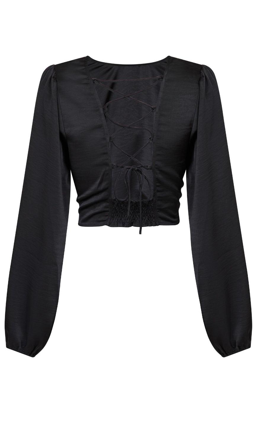 Neo Noir Bluse - Aura Heavy Sateen - Black