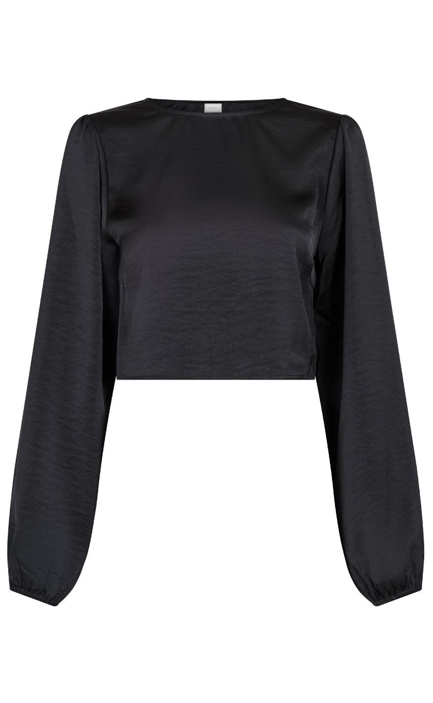 Neo Noir Bluse - Aura Heavy Sateen - Black