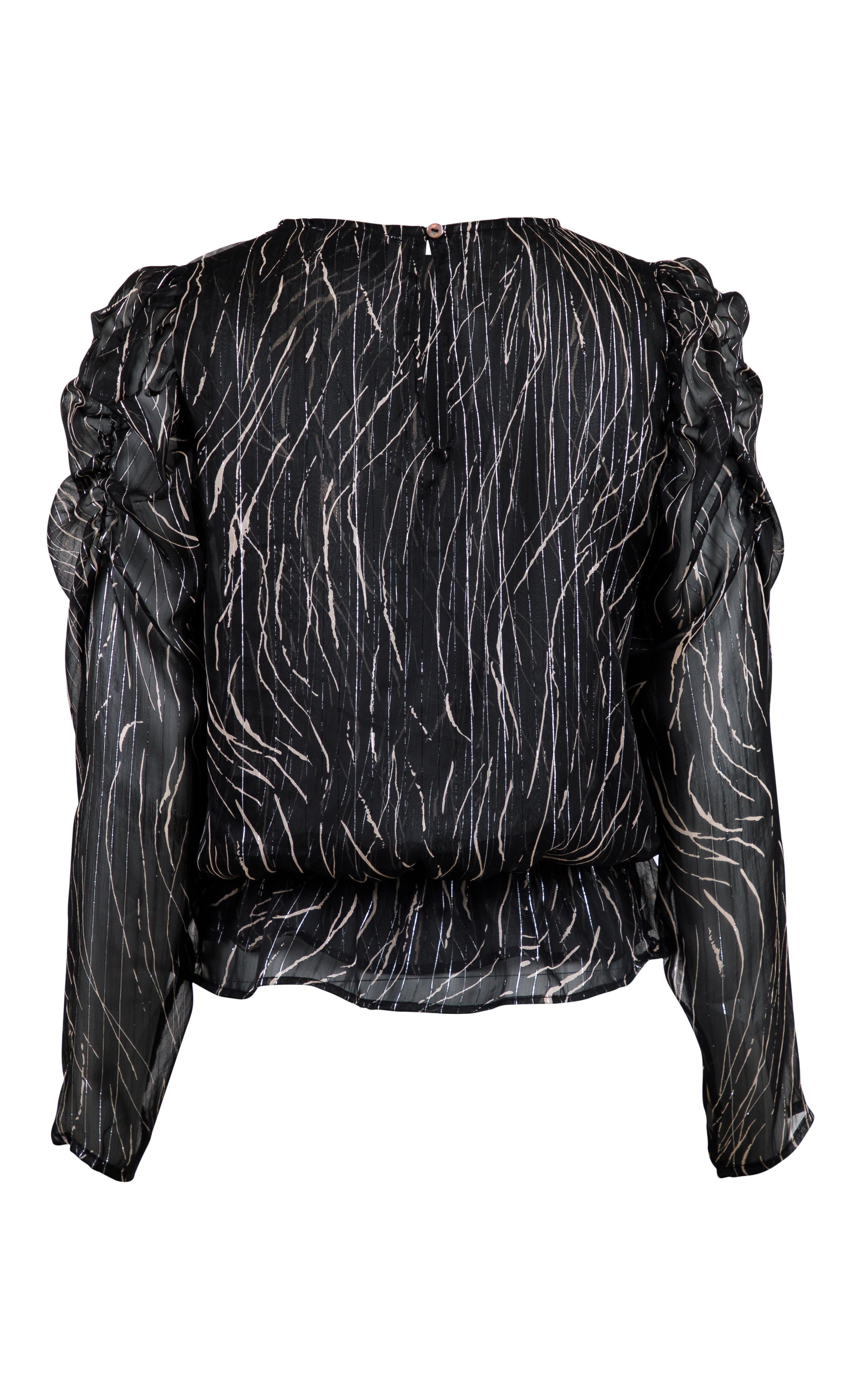 Neo Noir Bluse - Karina Slim Graphic - Black