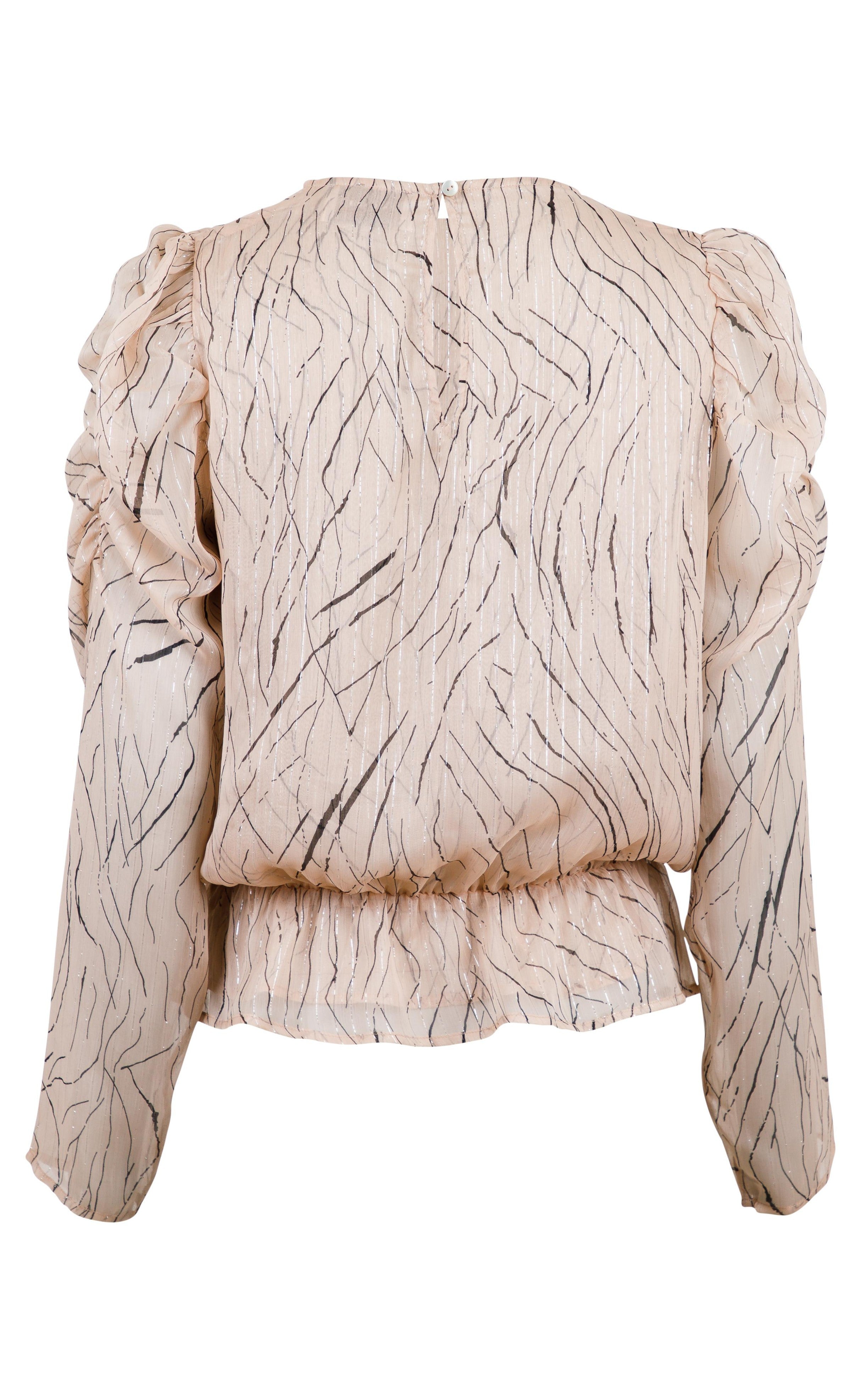 Neo Noir Bluse - Karina Slim Graphic - Creme