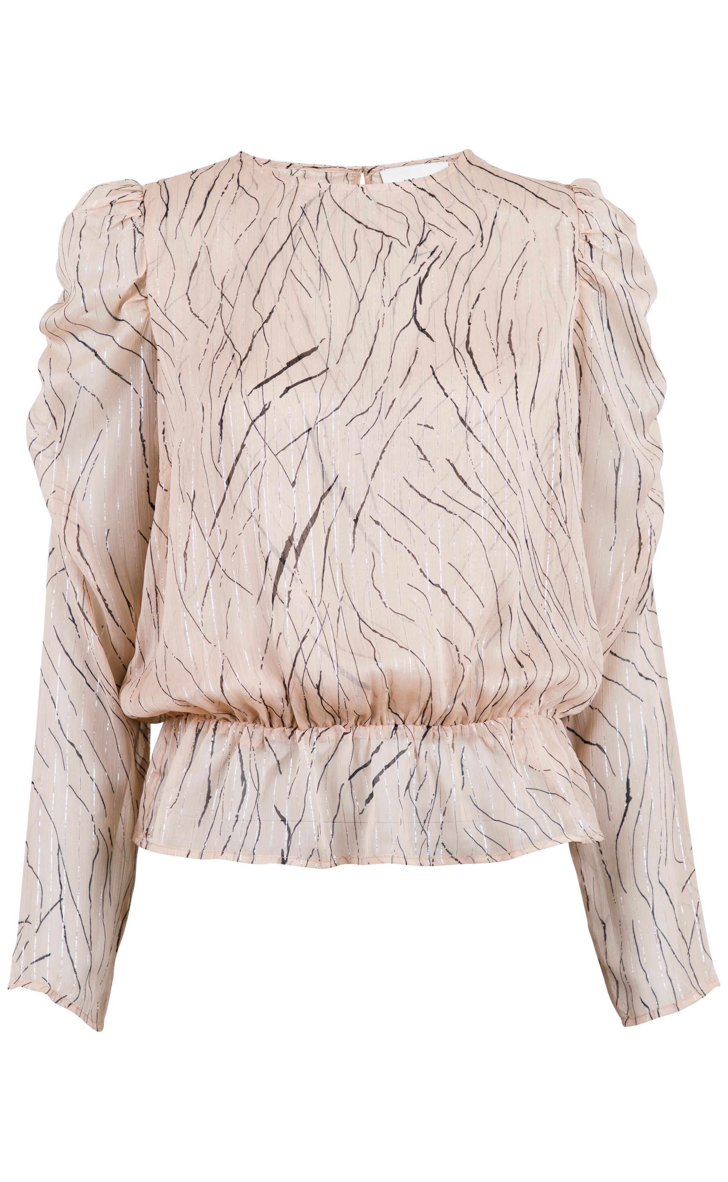 Neo Noir Bluse - Karina Slim Graphic - Creme