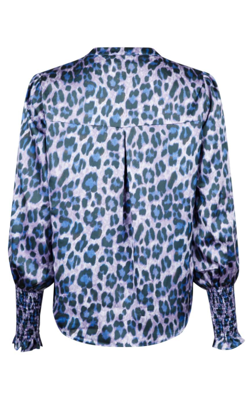 Neo Noir Bluse - Landa Leo Frenzy - Blue Wave