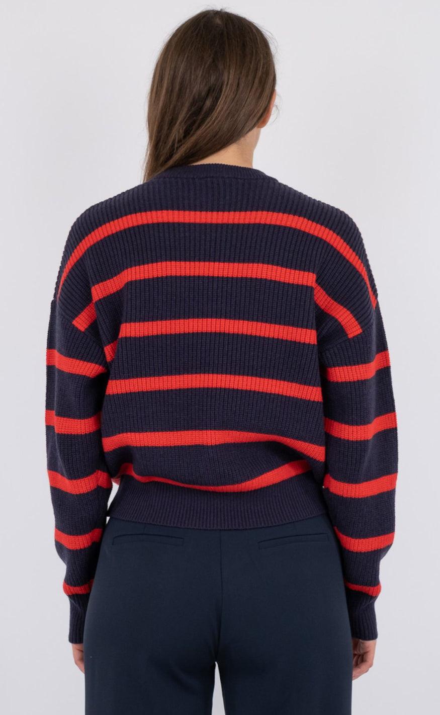 Neo Noir Bluse - Natalie stripe - Navy