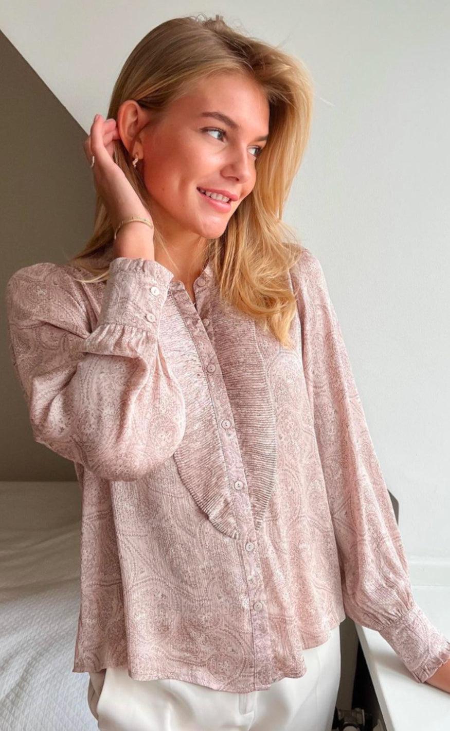 Neo Noir Bluse - Zola Flowy - Dusty Rose