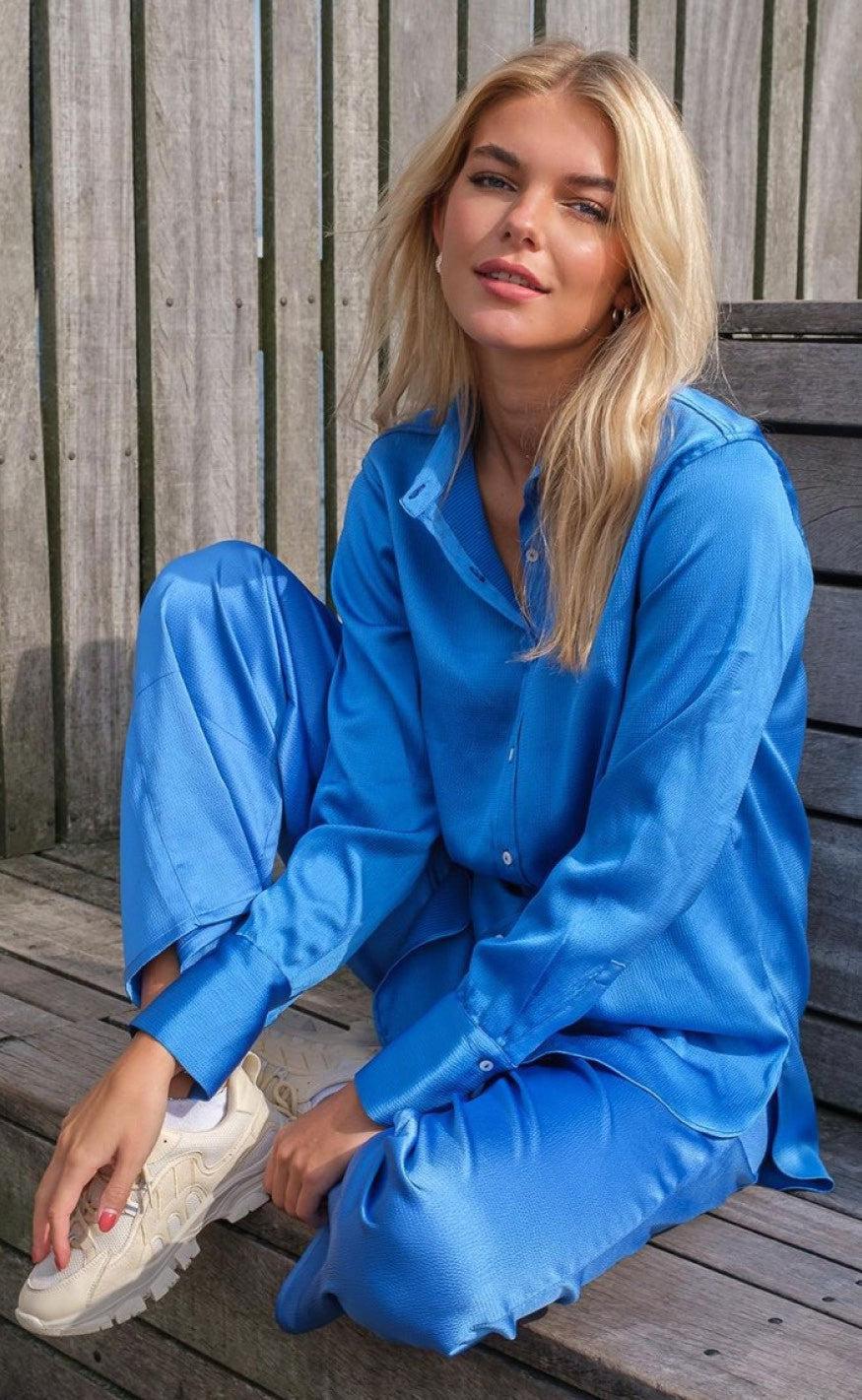 Neo Noir Bukser - Kuli Crepe - Blue