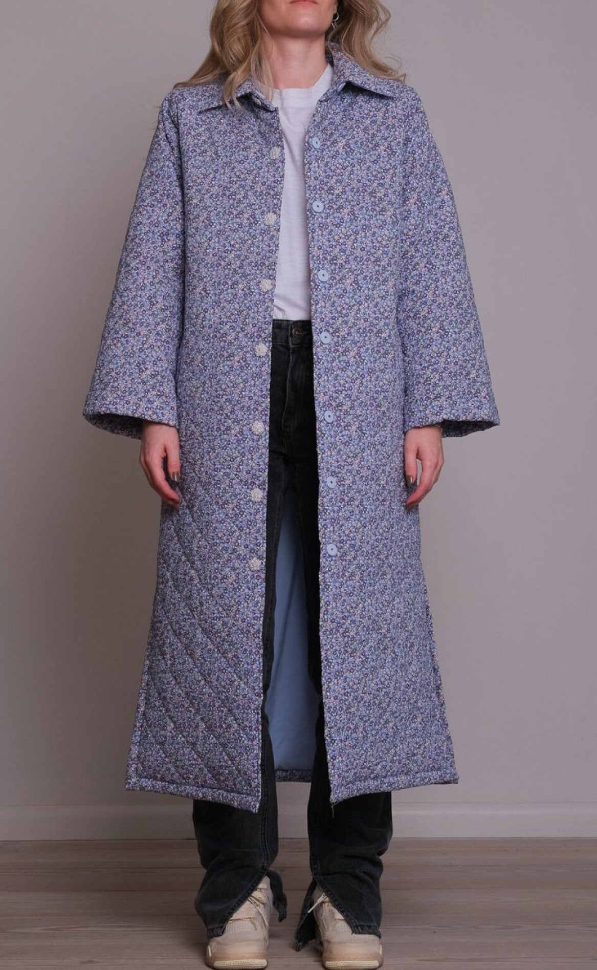 Neo Noir Jakke - Salli Quilt - Blue Flower