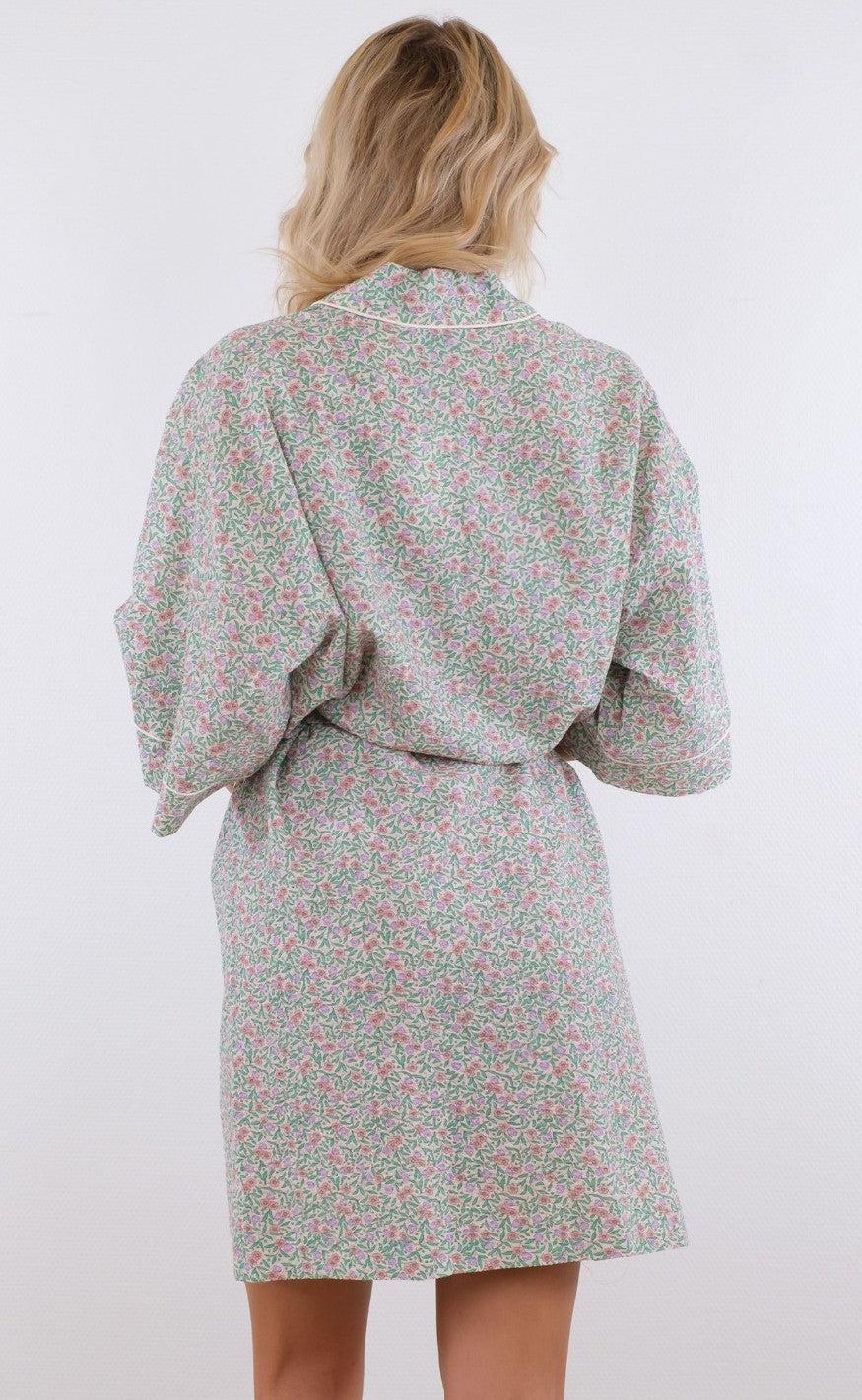 Neo Noir Kimono - Somora Floral - Light Green